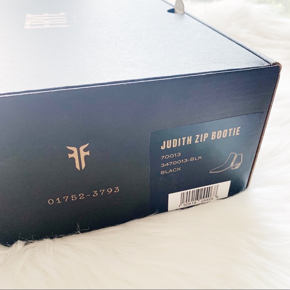 FRYE JUDITH BLACK LEATHER DOUBLE ANKLE ZIP BOOTIES - Picture 5 of 5